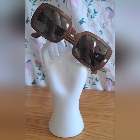 Vintage Ines De La Fressange Olive Square Neutral Glasses Sunglass Shades Frames - Picture 1 of 6